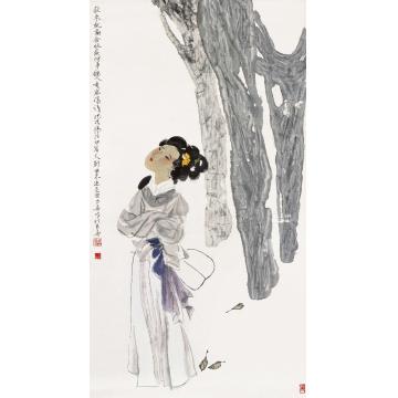 杨力舟国画人物唐寅诗意图字画之家