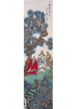 范扬国画人物松荫罗汉字画之家