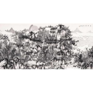 何加林国画山水溪阁沧浪字画之家