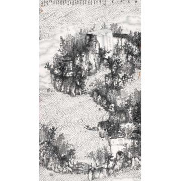 何加林国画山水渔庄闲云字画之家