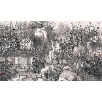 何加林国画山水水巷深处字画之家