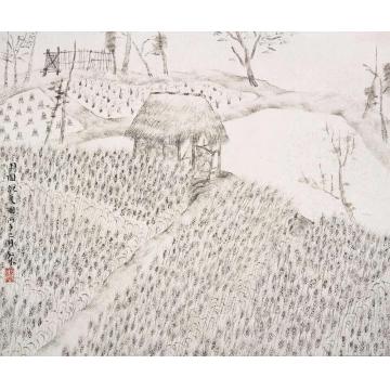 何加林国画山水田园清夏字画之家