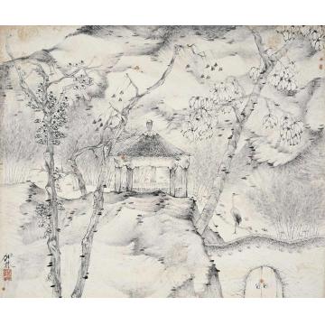 何加林国画山水鹤园字画之家