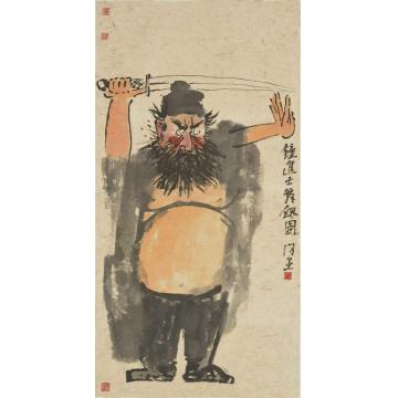 徐里国画人物钟进士舞剑图字画之家