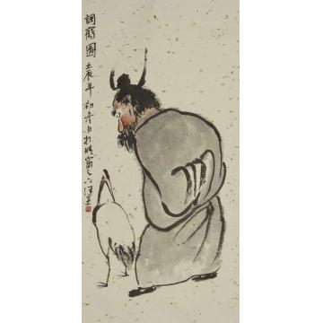 徐里国画人物调鹤图字画之家