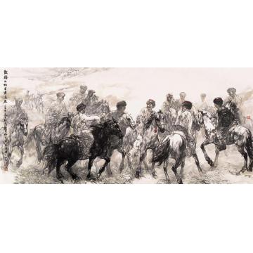 杜滋龄国画人物欢腾的帕米尔高原字画之家