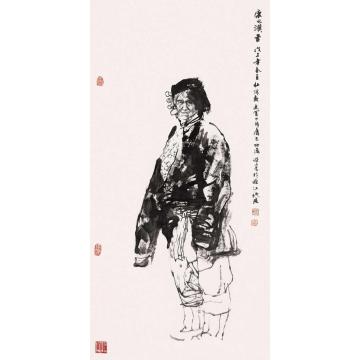 杜滋龄国画人物康巴汉子字画之家