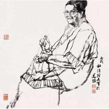杜滋龄国画人物美国夏威夷妇女字画之家