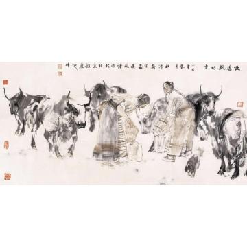 杜滋龄国画人物牧场飘奶香字画之家