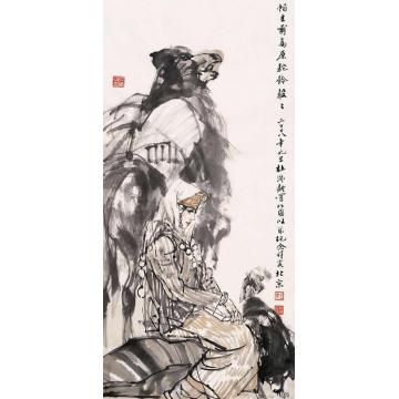 杜滋龄国画人物帕米尔高原驼铃声声字画之家
