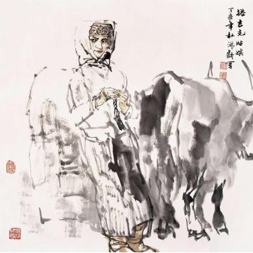 杜滋龄国画人物塔吉克姑娘字画之家