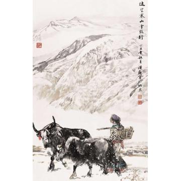 杜滋龄国画人物远望寒山雪路行字画之家