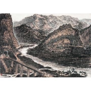 张凭国画山水丰沙线写生 之二字画之家