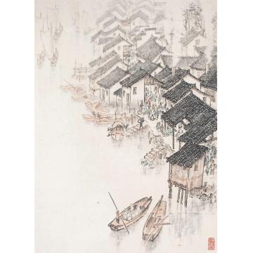 张凭国画山水水乡朝市字画之家