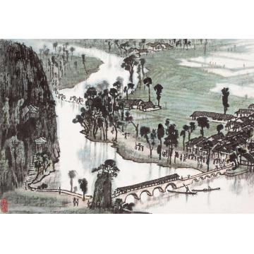 张凭国画山水桂林花桥字画之家