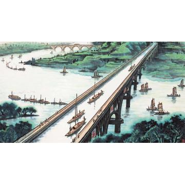 张凭国画山水云湖天河组画 之三字画之家