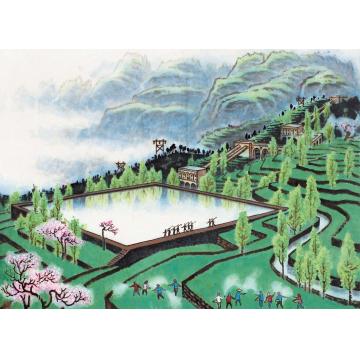 张凭国画山水辉县上八里水电灌站字画之家