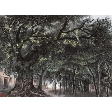 张凭国画山水奉节黄桷树字画之家