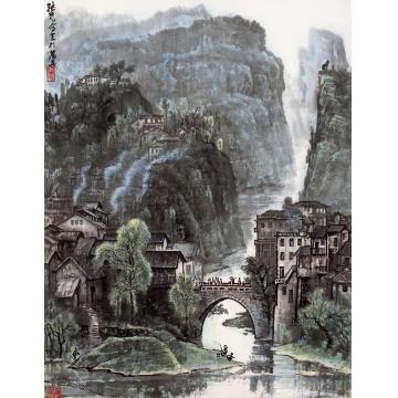 张凭国画山水万县小景字画之家