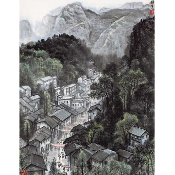 张凭国画山水巫溪街景字画之家