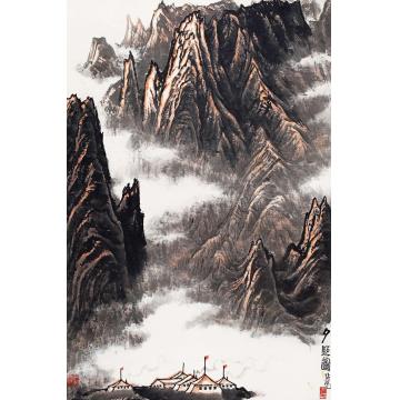 张凭国画山水夕照图字画之家