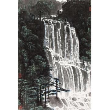 张凭国画山水黄山百丈泉字画之家