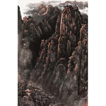 张凭国画山水黄山始信峰下字画之家