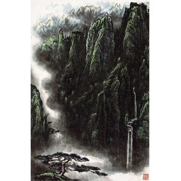 张凭国画山水黄山始信峰字画之家