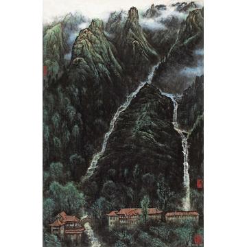 张凭国画山水黄山人字瀑字画之家