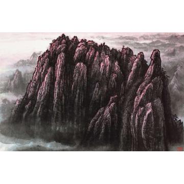 张凭国画山水黄山天都峰字画之家