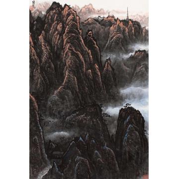 张凭国画山水光明顶夕照字画之家