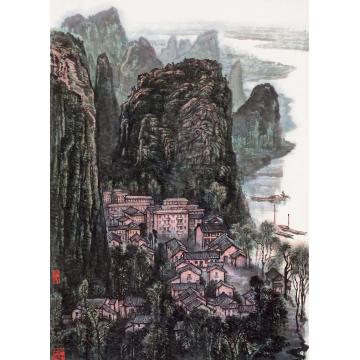 张凭国画山水叠彩山下字画之家