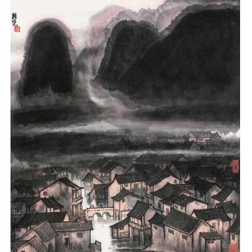 张凭国画山水阳朔夕照字画之家