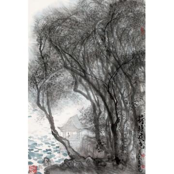 张凭国画山水荷塘夜色字画之家