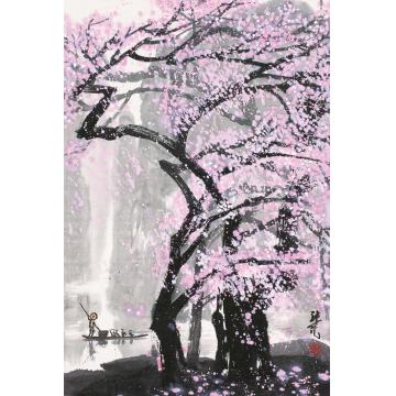 张凭国画山水春雨字画之家