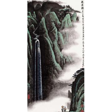 张凭国画山水观瀑图字画之家