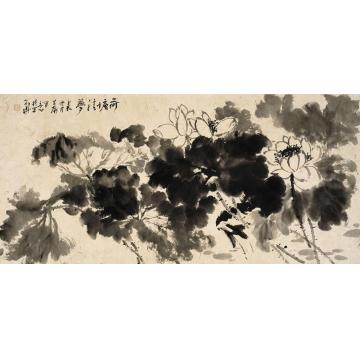 鹿芸薇荷塘清梦字画之家