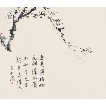 鹿芸薇忽见寒梅树花开字画之家