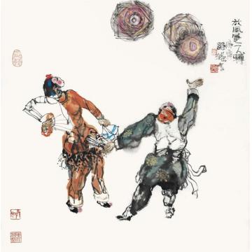 陈涤国画人物放风筝字画之家