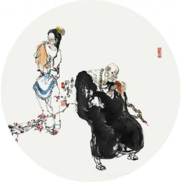 陈涤国画人物红尘字画之家