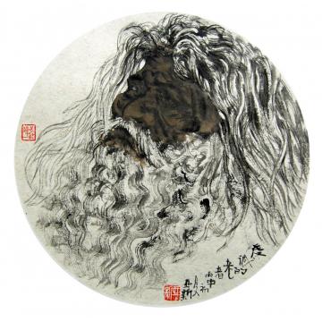 焦亚新国画人物虔诚的老者字画之家