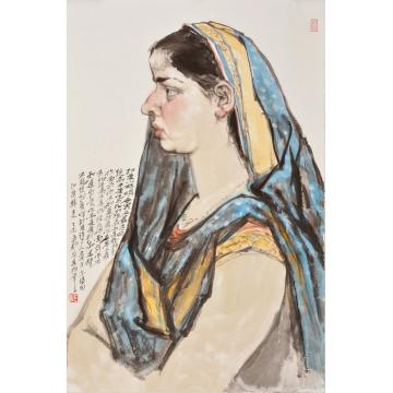 焦亚新国画人物印度少女字画之家