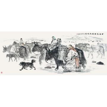 焦亚新国画人物甘南玛曲藏族风情字画之家