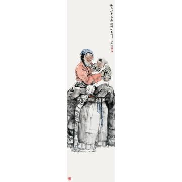 焦亚新国画人物母与子字画之家