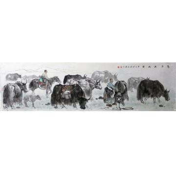 焦亚新国画人物高原放牧字画之家