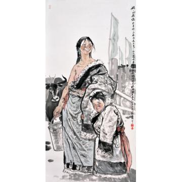 焦亚新国画人物妈妈的歌谣字画之家
