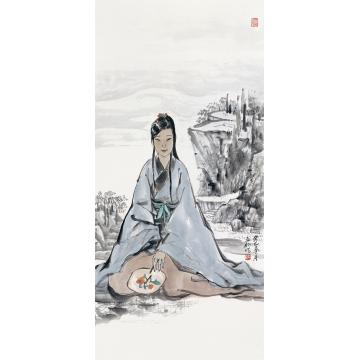 焦亚新国画人物执扇仕女字画之家