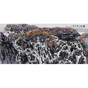 严家宽国画山水暖流字画之家