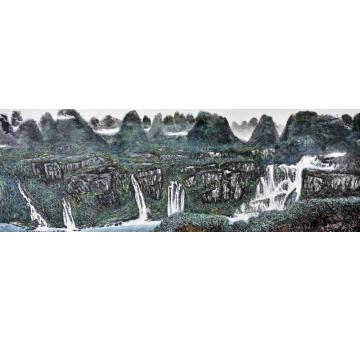 严家宽国画山水德天秀水字画之家