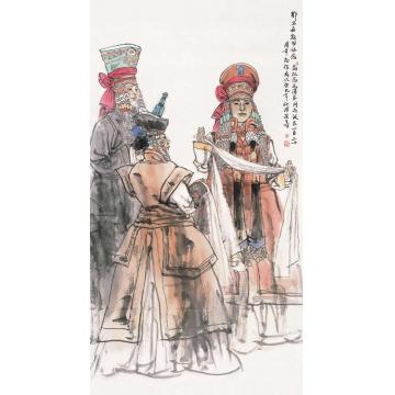 周荣生国画人物鄂尔多斯的怀念字画之家